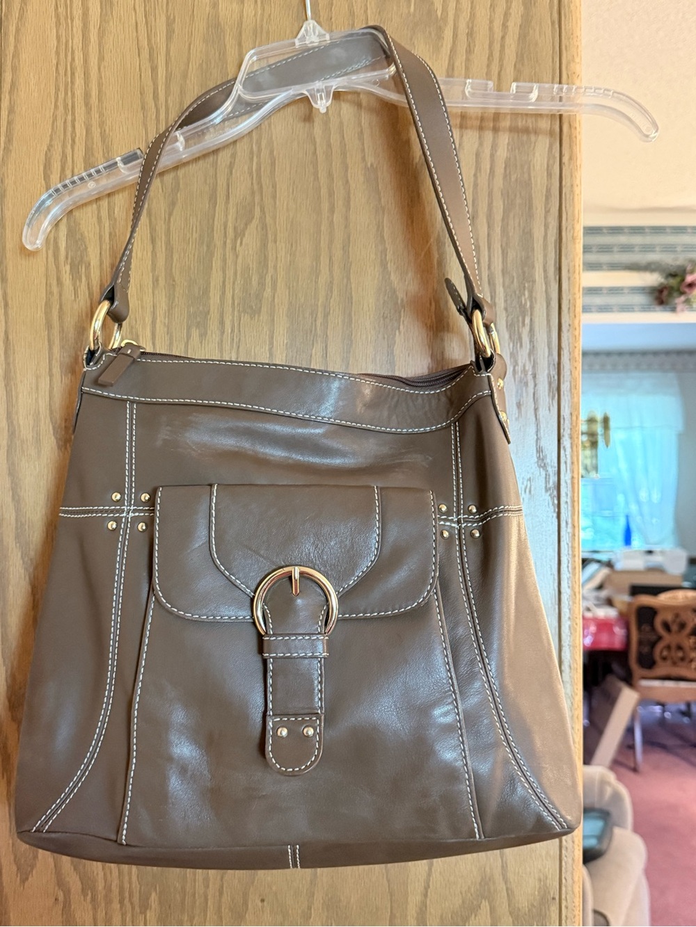 Y2K MAXX Classic Brown Leather Shoulder Bag